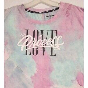 Flag Nor Fail Size Medium Sleeveless Top Love the Process Pink Green Tie Dye